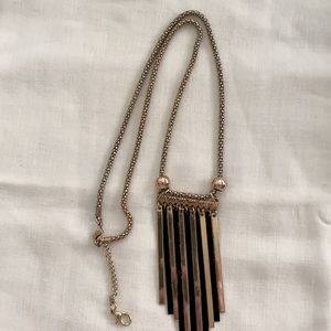 Gold tone & black necklace